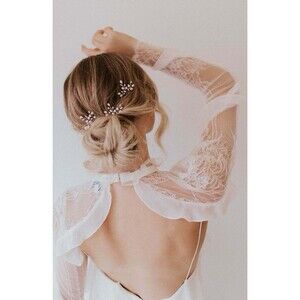 Freshwater Pearl Spray Gold Hair Pin Set Of 3 Wedding Bridal Handmade Delicate